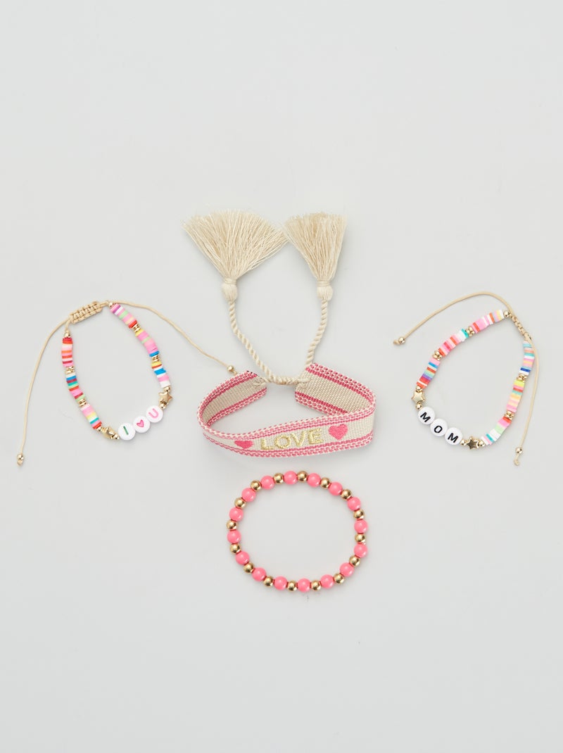 Lote de 4 pulseiras fantasia BEGE - Kiabi