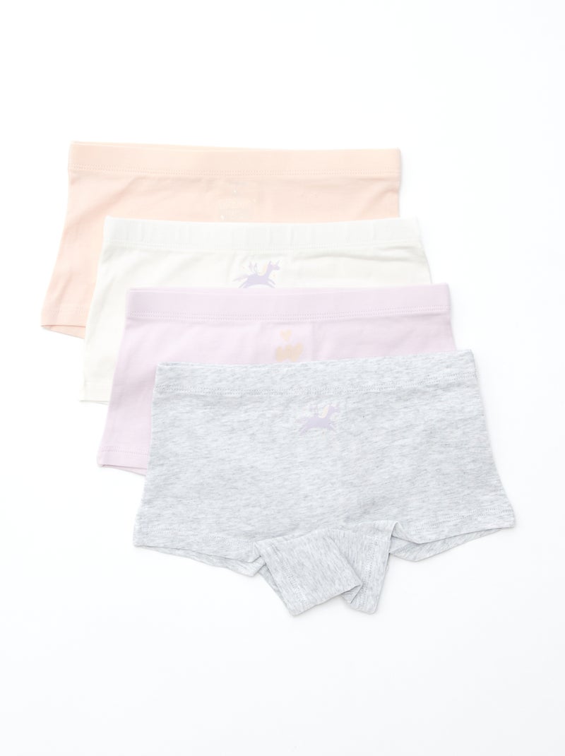 Lote de 4 shorties estampados 'fruto' Violeta - Kiabi