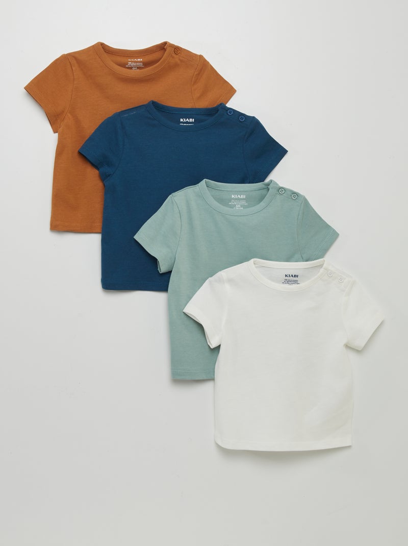 Lote de 4 t-shirts lisas LARANJA - Kiabi