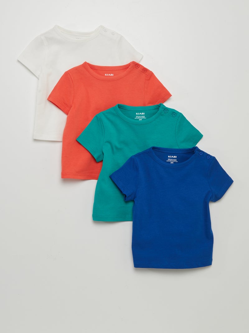 Lote de 4 t-shirts lisas ROXO - Kiabi