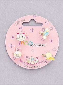 Lote de 5 anéis com motivos - Kiabi