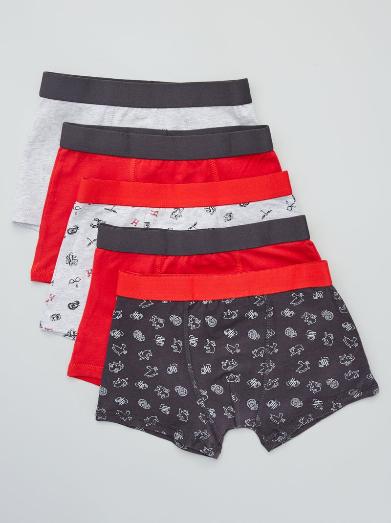 Lote de 5 boxers 'Harry Potter' Vermelho/ Cinza - Kiabi