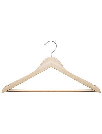 Lote de 5 cabides de madeira natural - Kiabi