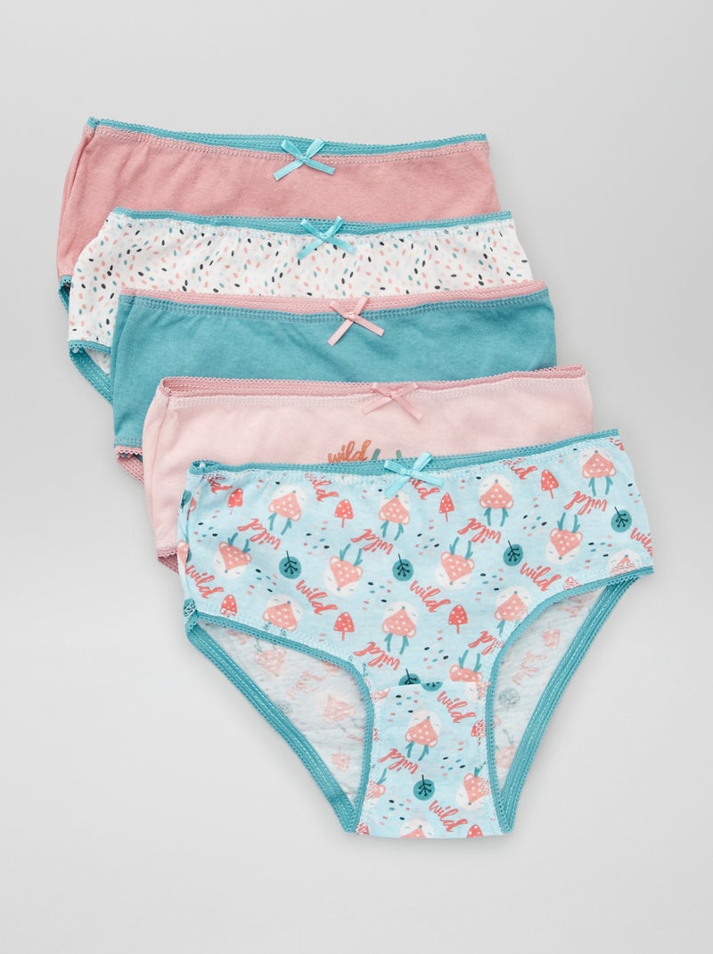 Lote de 5 cuecas AZUL/ROSA - Kiabi