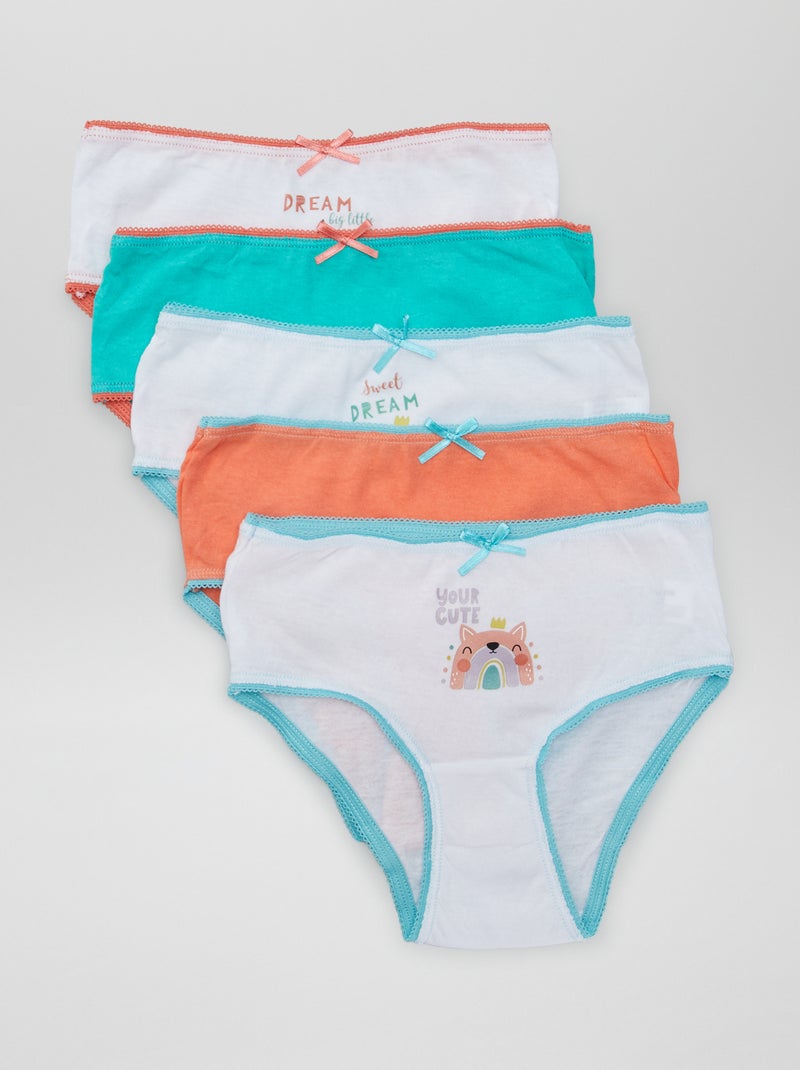 Lote de 5 cuecas com estampados ROSA - Kiabi