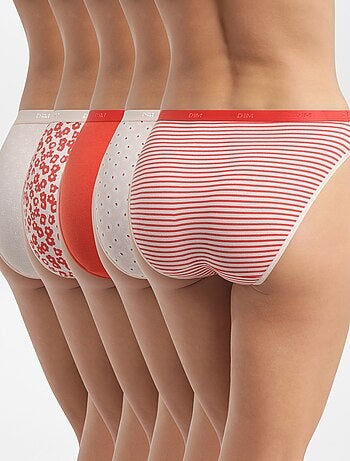 Lote de 5 cuecas 'DIM' em algodão elástico