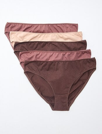 Lote de 5 cuecas em algodão lisas