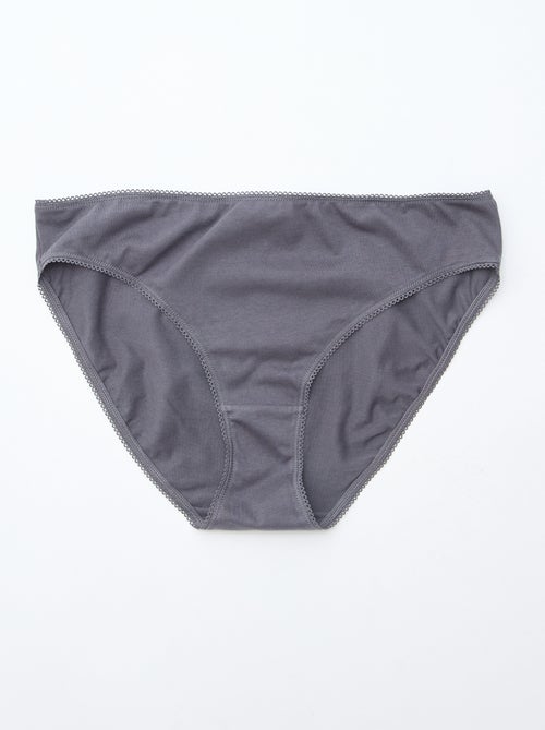 Lote de 5 cuecas em algodão lisas - Kiabi