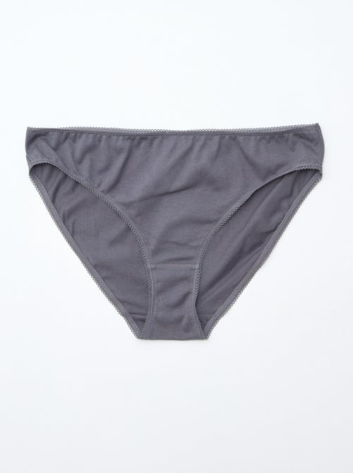 Lote de 5 cuecas em algodão lisas - Kiabi