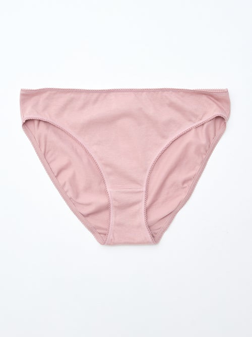 Lote de 5 cuecas em algodão lisas - Kiabi