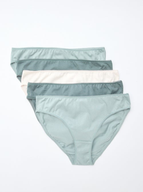 Lote de 5 cuecas em algodão lisas - Kiabi