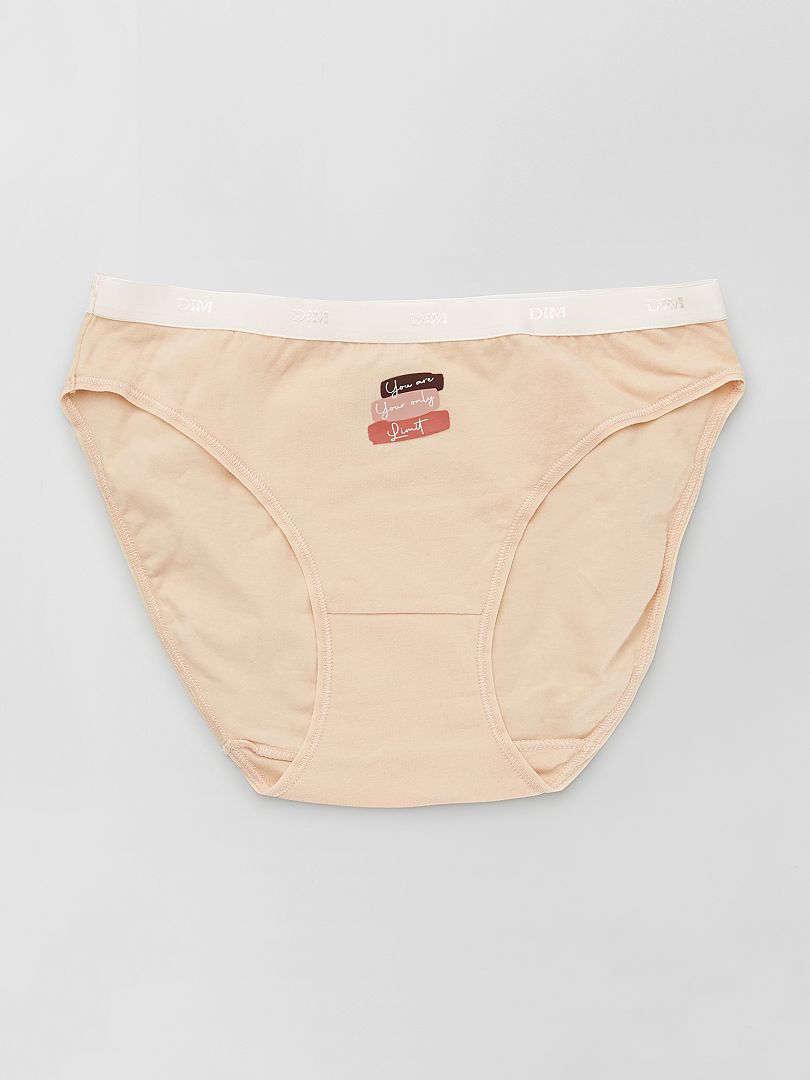 Lote de 5 cuecas para mulher em algodão elástico Les Pockets 'DIM' - BEGE -  Kiabi - 18.00€