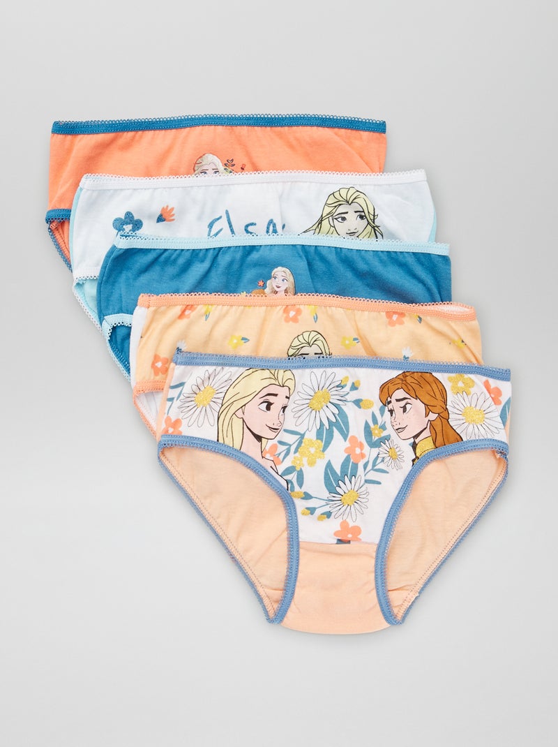 Lote de 5 cuecas para menina 'Disney' Azul/ Laranja - Kiabi