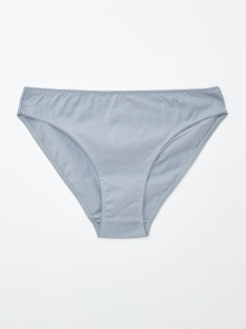 Lote de 5 cuecas para mulher - lisas e estampadas - Kiabi