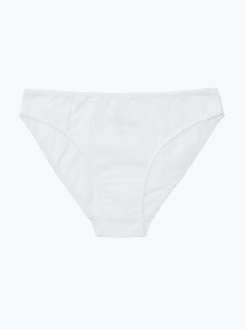 Lote de 5 cuecas para mulher - lisas e estampadas Branco - Kiabi