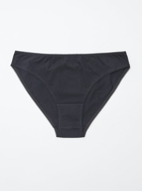 Lote de 5 cuecas para mulher - lisas e estampadas - Kiabi