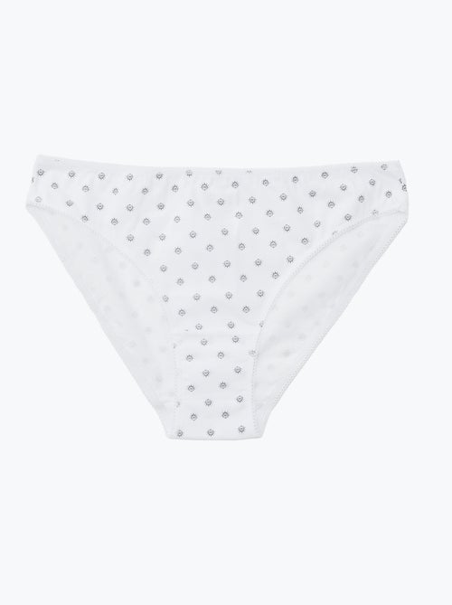 Lote de 5 cuecas para mulher - lisas e estampadas - Kiabi