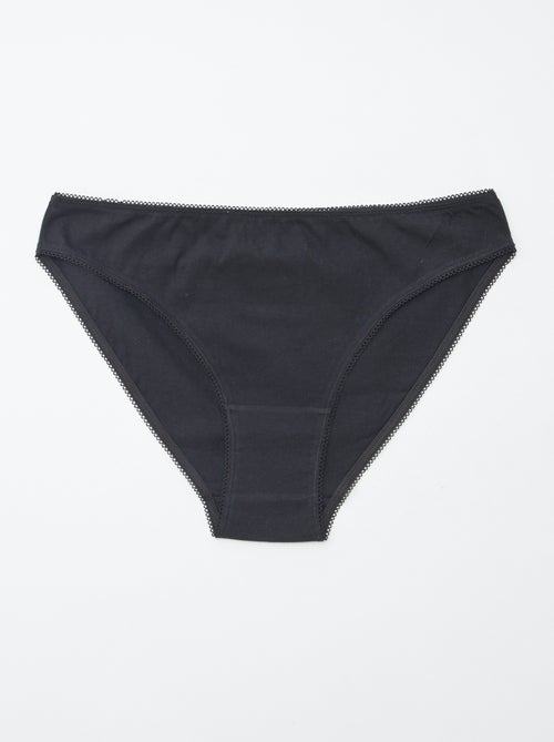 Lote de 5 cuecas para mulher - lisas e estampadas - Kiabi