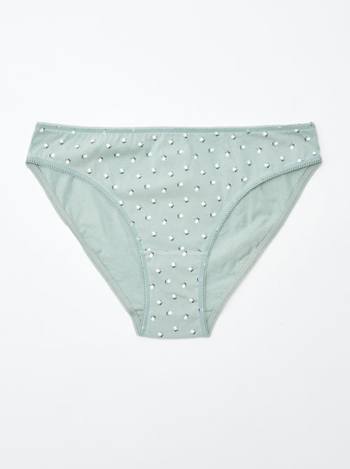 Lote de 5 cuecas para mulher - lisas e estampadas - Kiabi