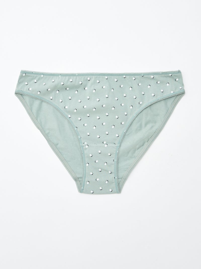 Lote de 5 cuecas para mulher - lisas e estampadas Branco - Kiabi