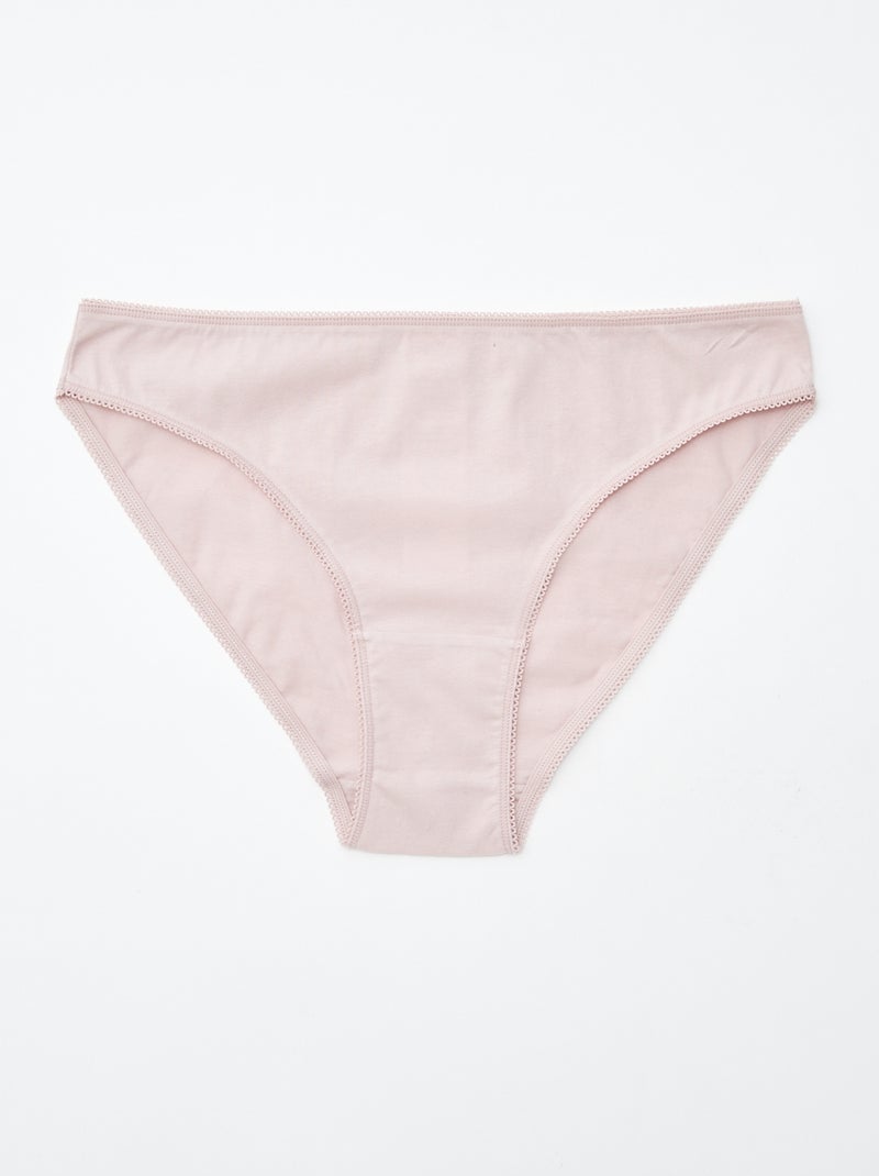 Lote de 5 cuecas para mulher - lisas e estampadas Branco - Kiabi