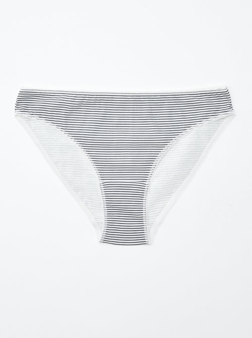 Lote de 5 cuecas para mulher - lisas e estampadas - Kiabi