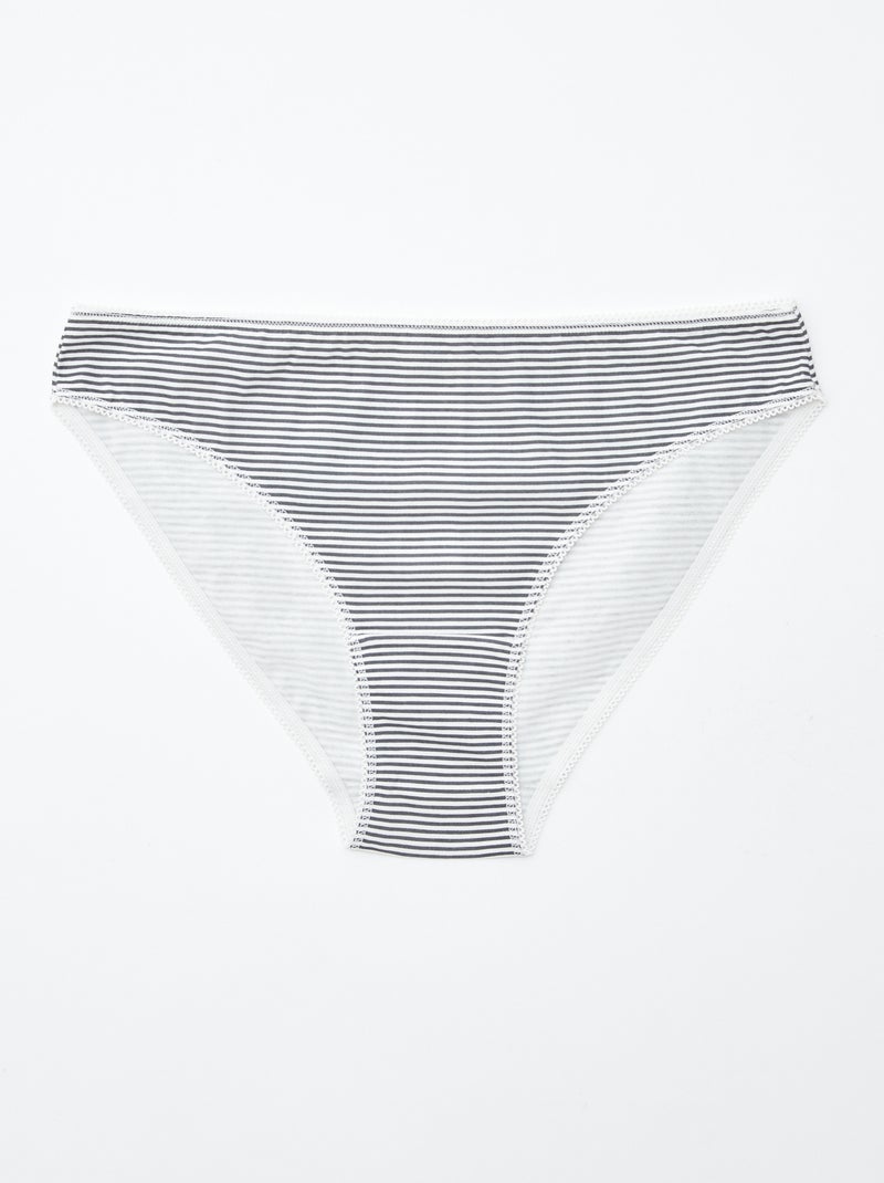 Lote de 5 cuecas para mulher - lisas e estampadas Branco - Kiabi