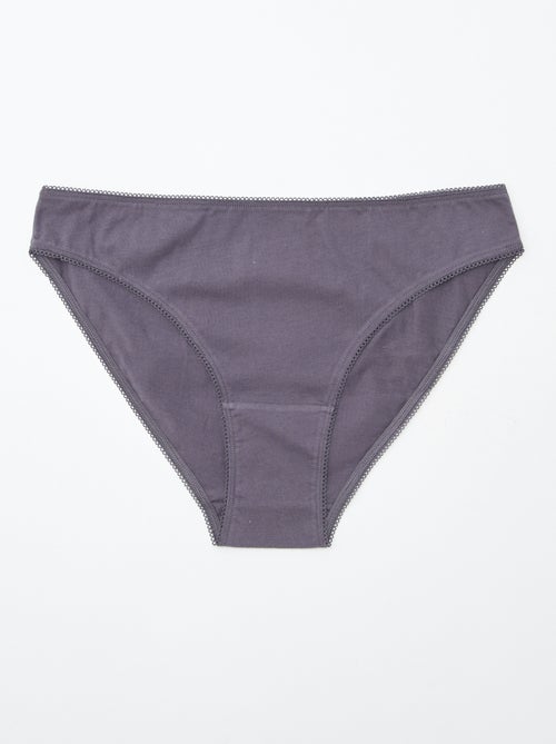 Lote de 5 cuecas para mulher - lisas e estampadas - Kiabi