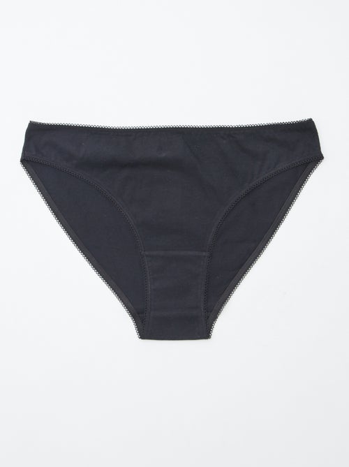 Lote de 5 cuecas para mulher - lisas e estampadas - Kiabi