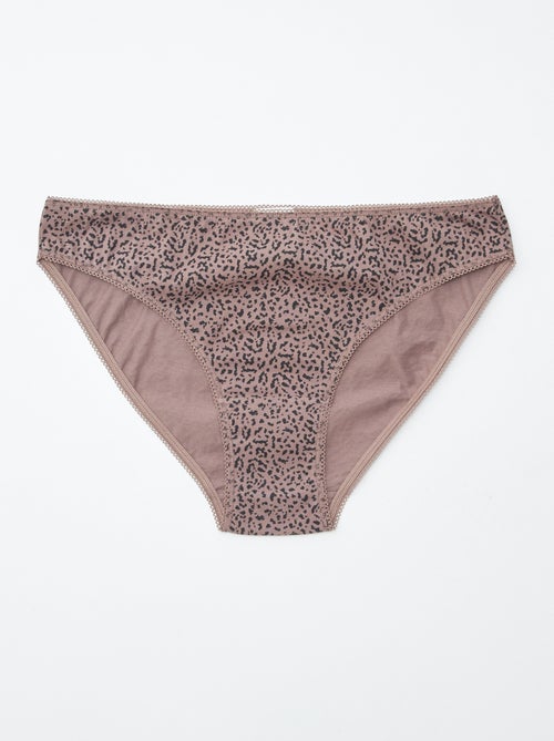 Lote de 5 cuecas para mulher - lisas e estampadas - Kiabi