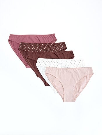 Lote de 5 cuecas para mulher - lisas e estampadas