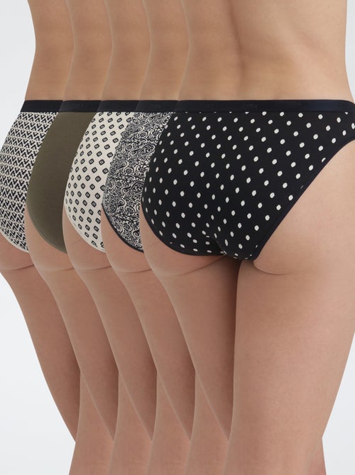 Lote de 5 cuecas para mulher - Pockets Dim - Kiabi