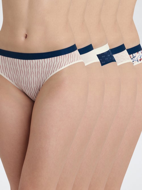 Lote de 5 cuecas para mulher - Pockets Dim - Kiabi