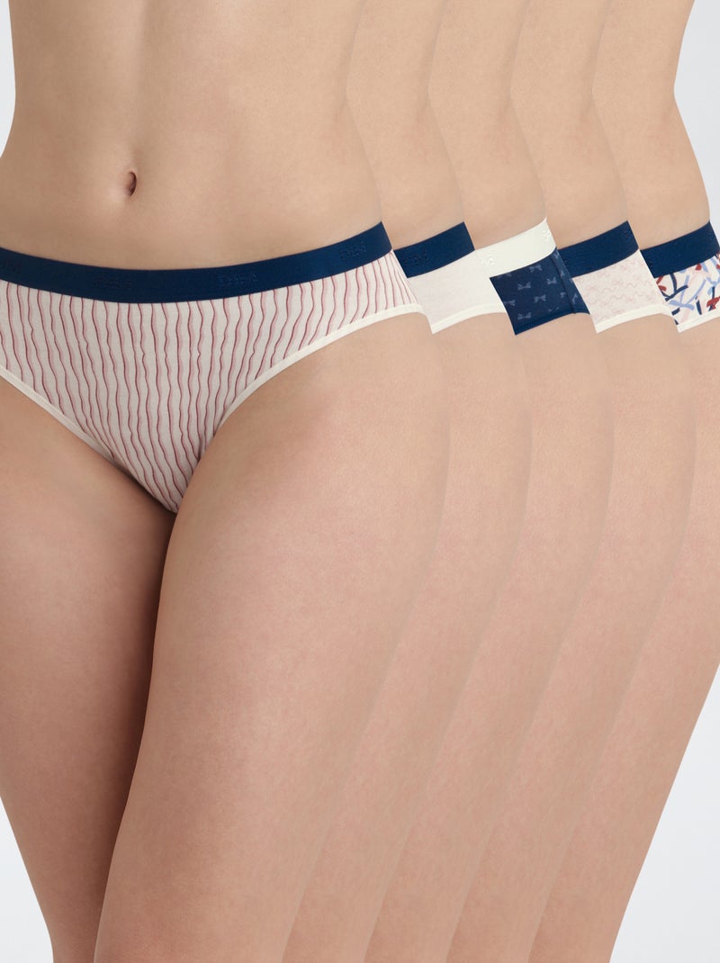 Lote de 5 cuecas para mulher - Pockets Dim Vermelho - Kiabi