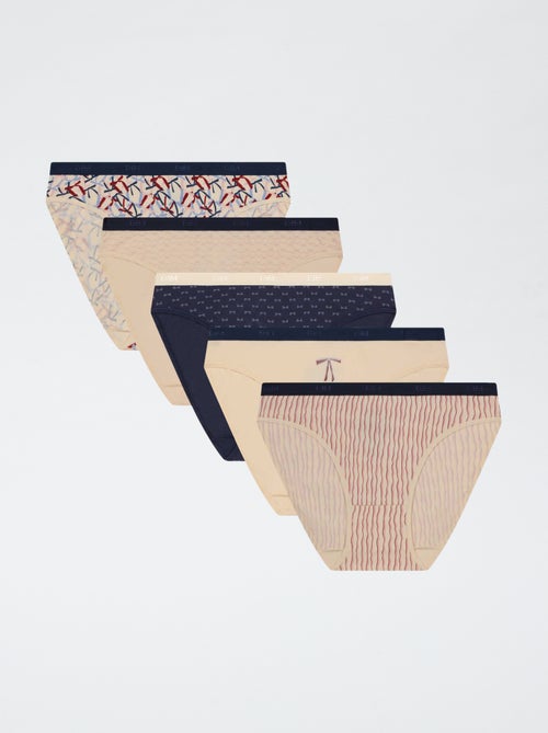 Lote de 5 cuecas para mulher - Pockets Dim - Kiabi