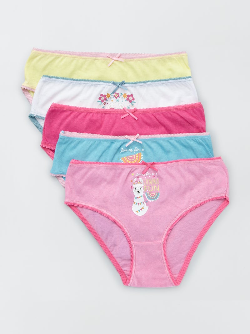 Lote de 5 cuecas para mulher de algodão BEGE - Kiabi