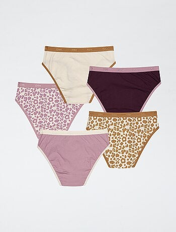 Lote de 5 cuecas para mulher 'Dim' estampado
