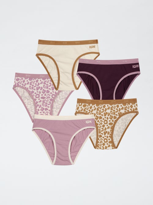 Lote de 5 cuecas para mulher 'Dim' estampado - Kiabi
