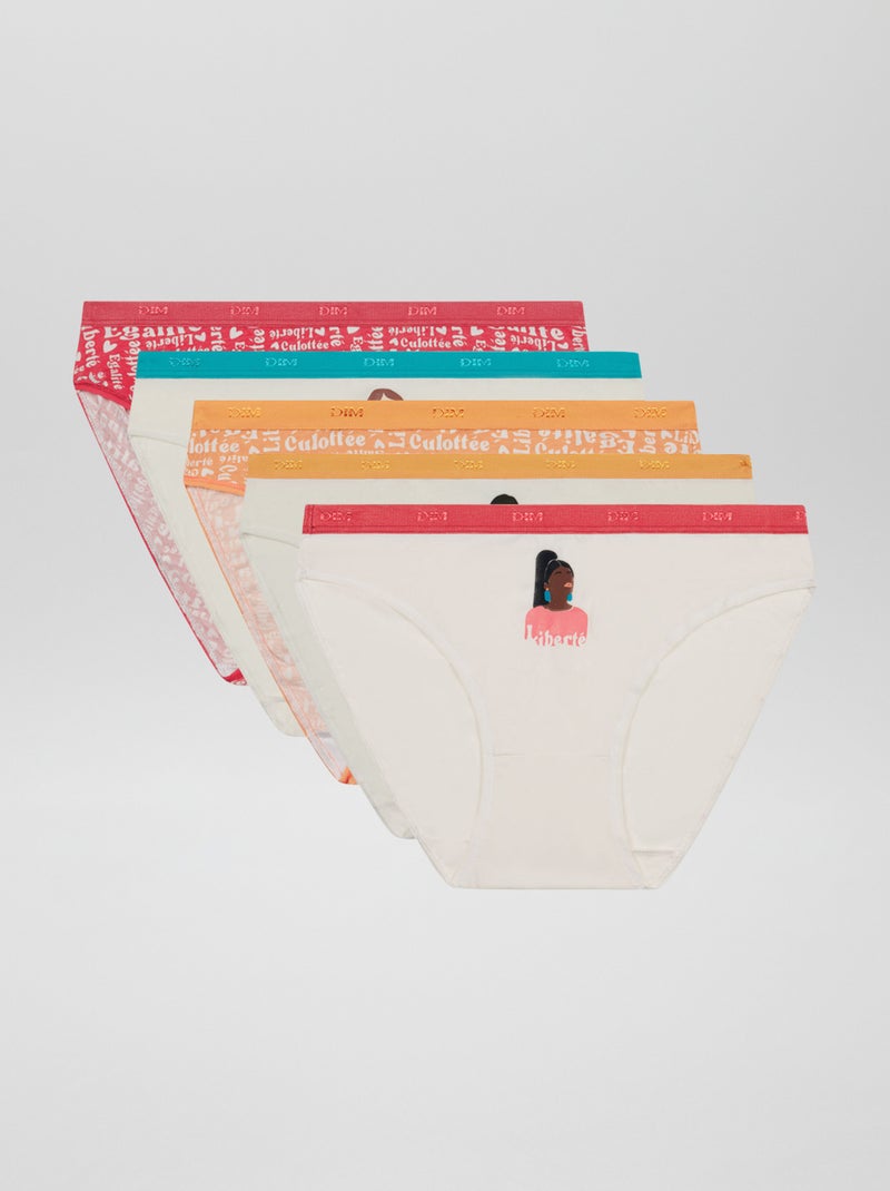 Lote de 5 cuecas para mulher 'Dim' LARANJA - Kiabi