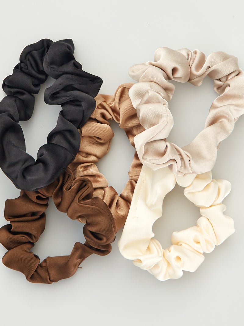 Lote de 5 elásticos de cabelo acetinados BEGE - Kiabi