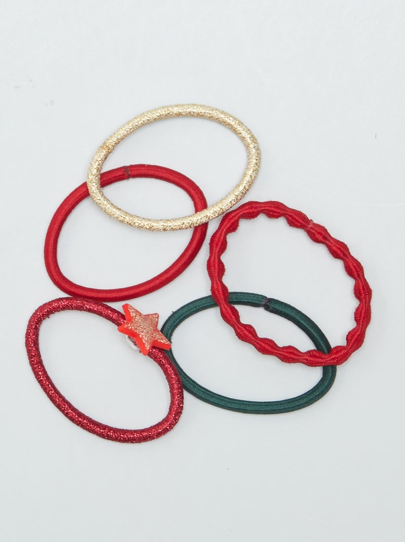 Lote de 5 elásticos VERMELHO - Kiabi