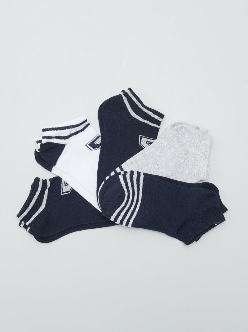 Lote de 5 meias curtas sportswear AZUL - Kiabi