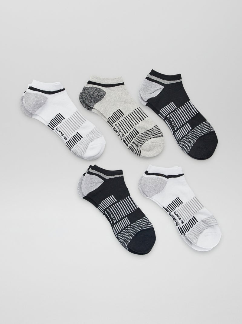 Lote de 5 meias de desporto invisíveis BRANCO - Kiabi