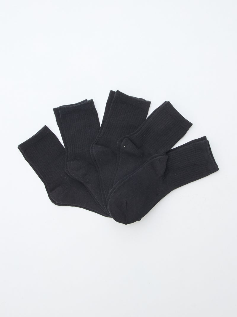 Lote de 5 meias de desporto Preto - Kiabi