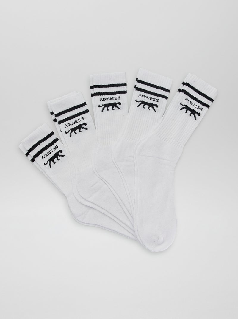 Lote de 5 pares de meias 'Airness' BRANCO - Kiabi