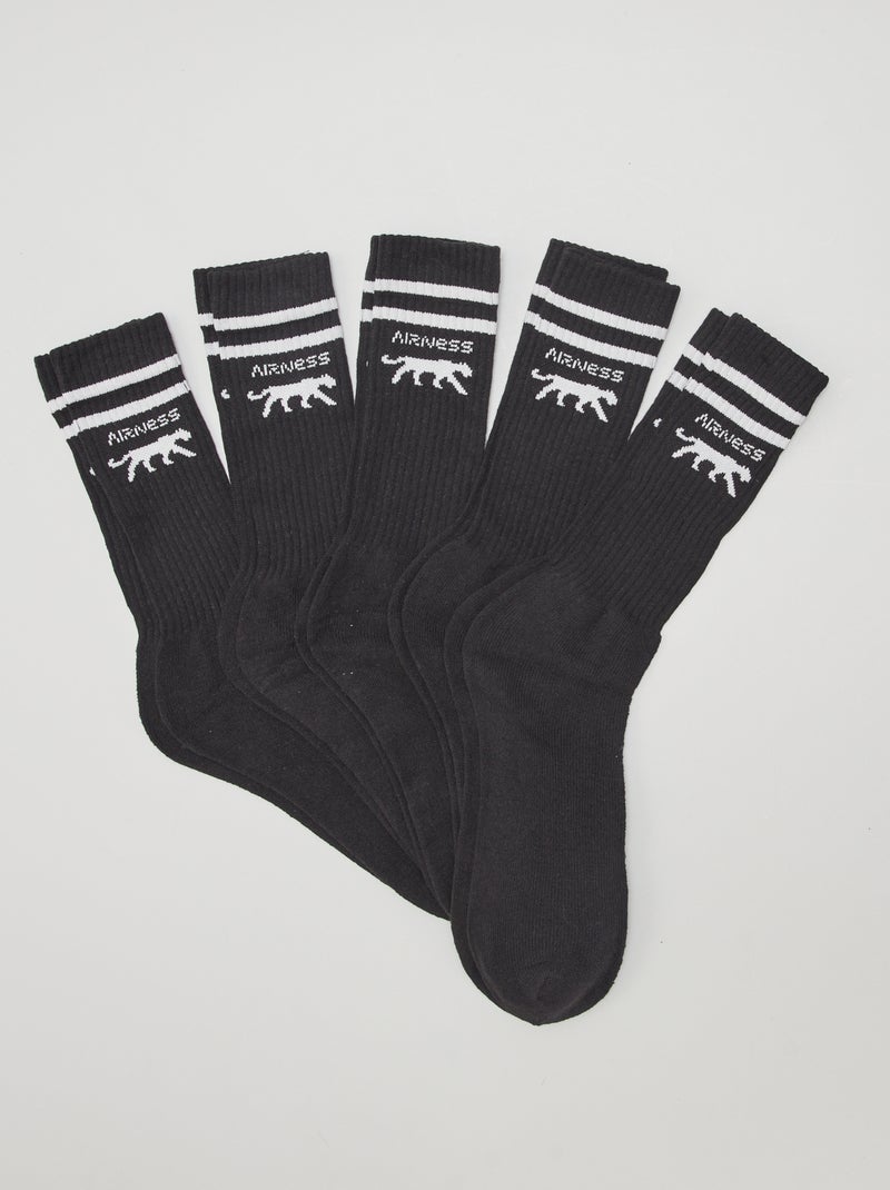 Lote de 5 pares de meias 'Airness' Preto - Kiabi