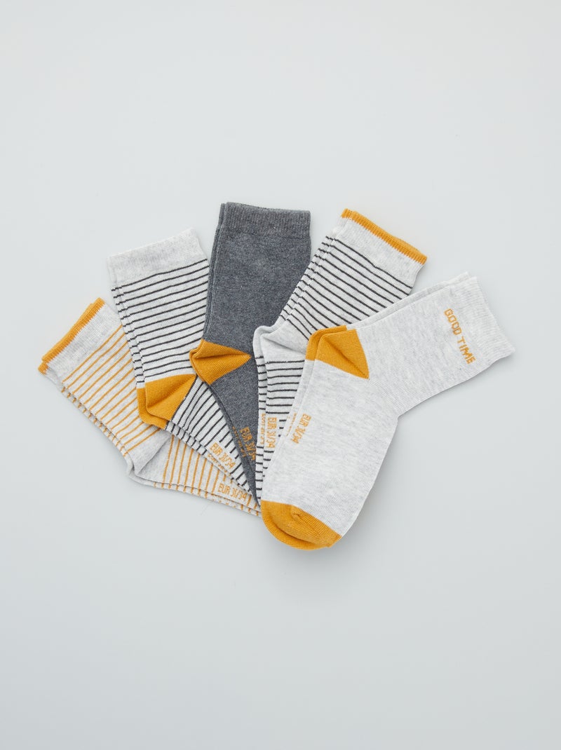 Lote de 5 pares de meias AMARELO - Kiabi