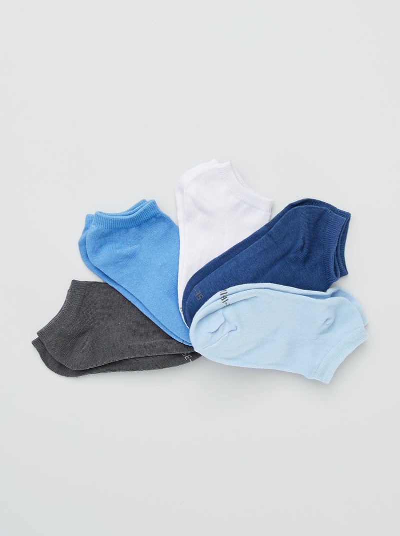 Lote de 5 pares de meias Azul/ Branco - Kiabi