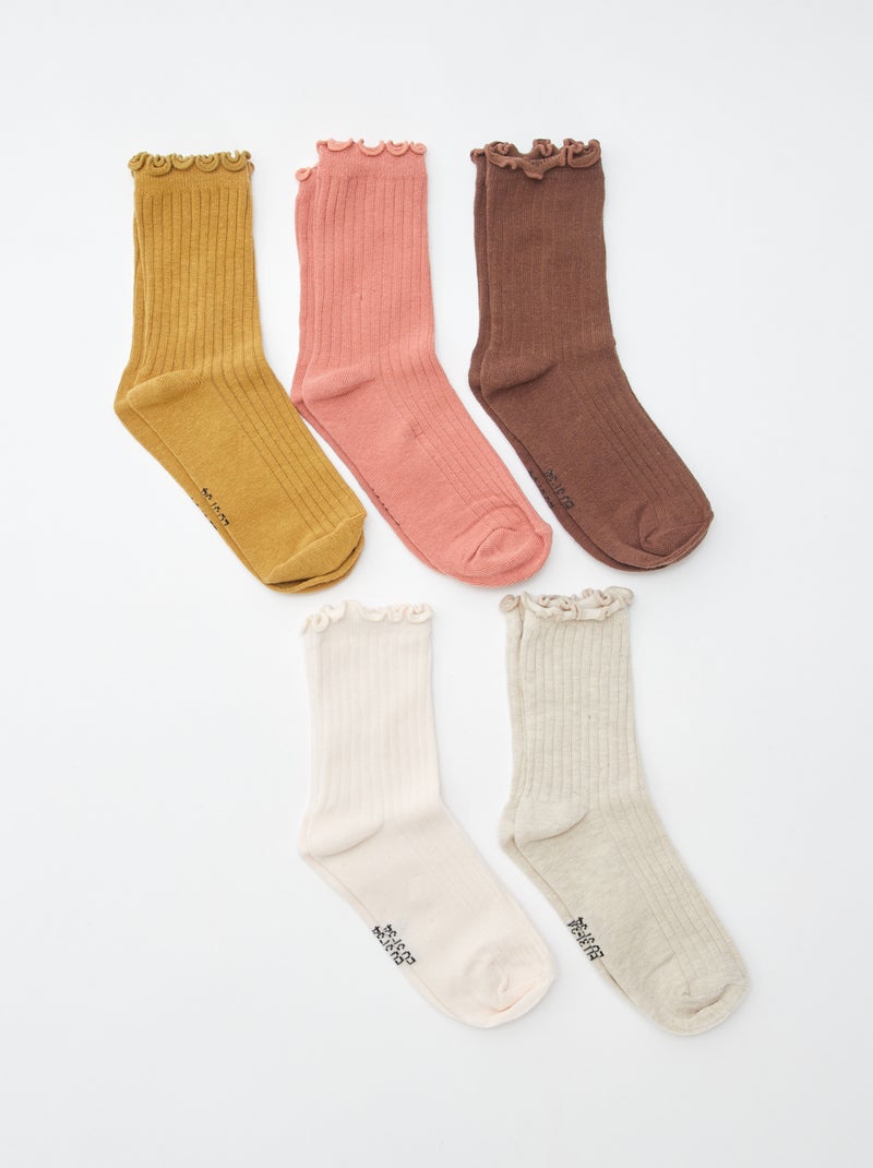 Lote de 5 pares de meias Bege - Kiabi