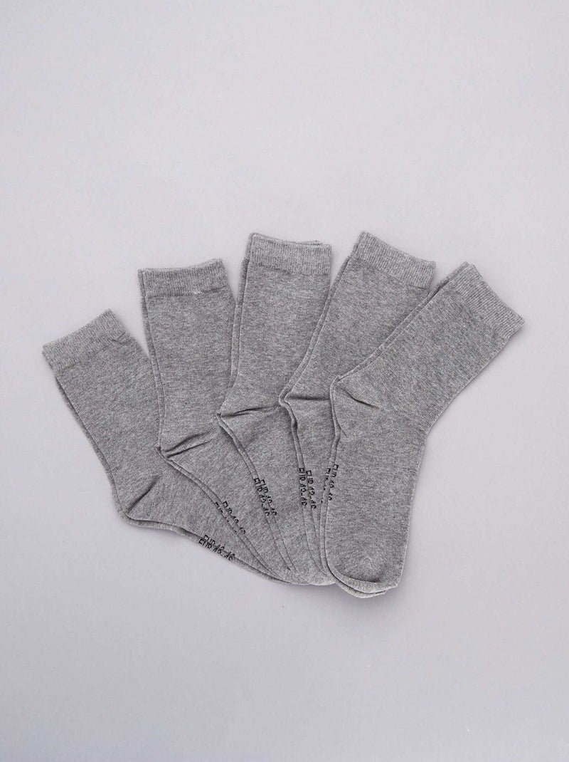 Lote de 5 pares de meias CINZA - Kiabi
